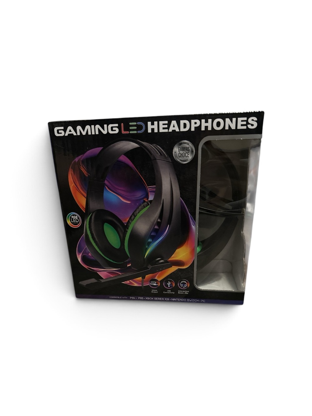 LED Gaming Headset with Mic - Black & Green
